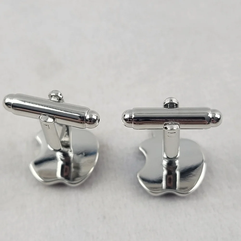NWOT APPLE CUFFLINKS Computer Tech Geek Red Silver Tone